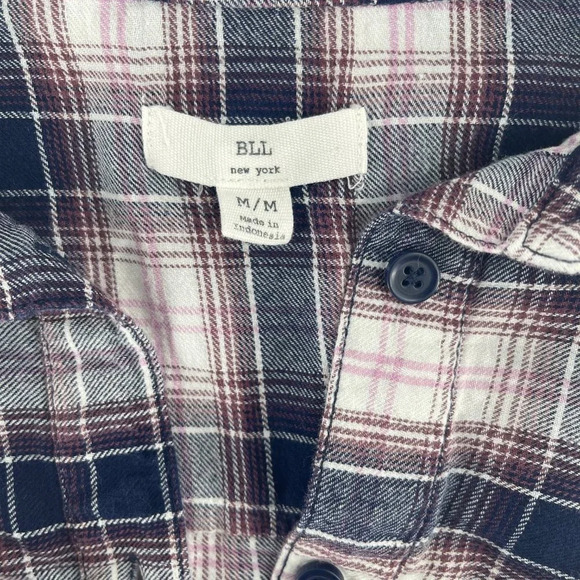 BLL Plaid Flannel Button Down Shirt w/ Pockets Size M - Picture 4 of 5